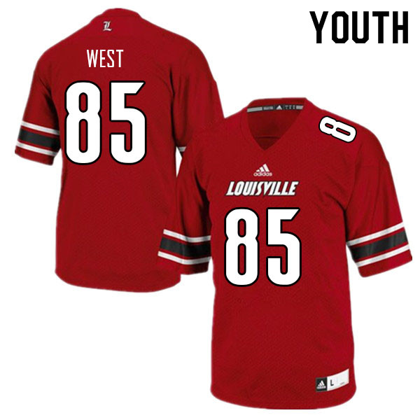 Youth #85 Bradley West Louisville Cardinals College Football Jerseys Sale-Red
